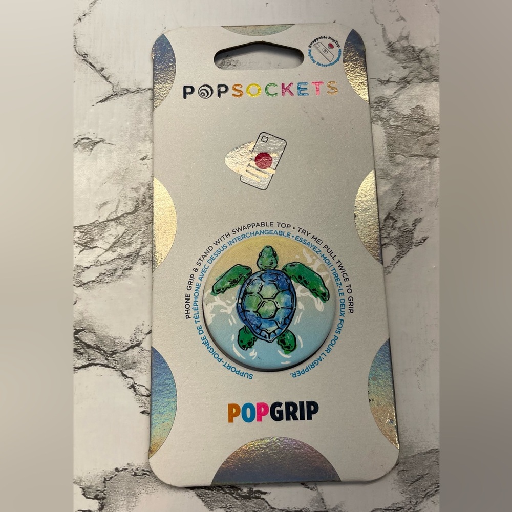 PopSocket PopGrip Turtle Design Phone Grip - Green